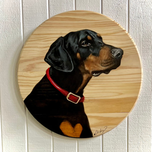 Pet Portraiture on 24” Wood Round