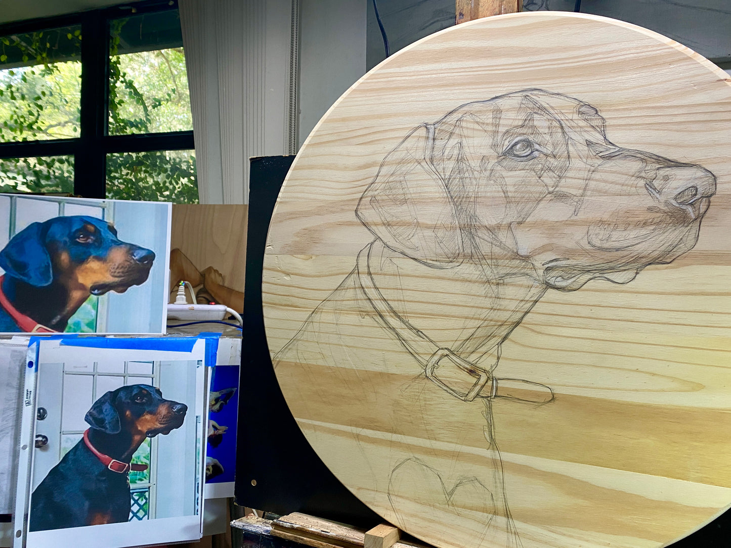 Pet Portraiture on 24” Wood Round